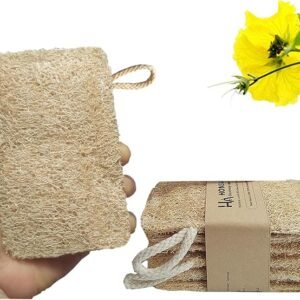 Large Natural Dish Scrubber, Loofah Dishwashing Sponge (6 Pcs), No Scratch for Dish, Large Size 5.2"L*3.2"W, Loofah Plant Kitchen Eco-Scrubber, Zero Waste and Eco Friendly Sponges, Unbleached.